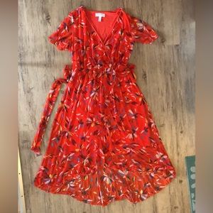 Flowing red dress